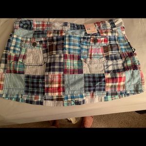 AE Madras patchwork mini skirt